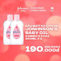 Combo 2 Chai Dầu Mát Xa Cho Bé Johnson's Baby Oil 200ml