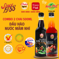 Combo 2 Chai Gia Vị Chay Gồm Nước Mắm Nhĩ Chay + Dầu Hào Chay Nấm Hương Hiệu Chay Ngon Hùng Phát