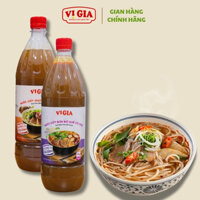 Combo 2 chai nước cốt Phở Bò-Bún Bò Huế Vị Gia 1kg, chỉ với 5p cho một tô phở thơm ngon tại nhà.