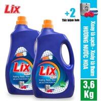 COMBO 2 chai nước giặt LIX matic hương nước hoa (2 chai x 3.6kg) NGM40 - Dùng cho máy giặt cửa trước