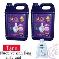 Combo 2 chai Nước giặt quần áo Paris can 5 lít hương nước hoa Pháp 9in1 thơm lâu bền vải (Tím) Tặng 1 chai nước tẩy