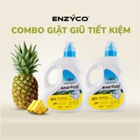 Combo 2 Chai Nước Giặt Sinh Học ENZYCO Lành Tính 90% Enzyme Lên Men Từ Dứa Bồ Hòn 1.8L