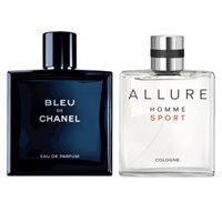 Combo 2 chai nước hoa nam chính hãng Bleu De Chanel For Men 100ml XT8 + Chanel Allure Homme Sport Cologne 100ml XT7