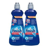 combo 2 chai Nước Làm Bóng Finish 400ml, Nước Trợ Xả finish Dùng Cho Máy, dầu làm khô và bóng bát chén