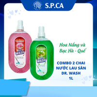 Combo 2 chai nước lau sàn Dr.Wash hương Hoa Nắng và Bạc Hà & Quế thơm dịu, bảo vệ sàn nhà - RĐ028