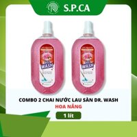 Combo 2 chai nước lau sàn DR.Wash 1L hương Hoa Nắng khử mùi làm thơm nhà chống trượt  - SPCa000038