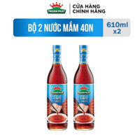 Combo 2 Chai Nước mắm cá cơm Thuận Phát 40 độ đạm 610ml - Từ nước cốt nhĩ cá cơm Phú Quốc Lan Chi