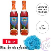 Combo 2 chai Nước mắm cá cơm Thuận Phát 30 độ đạm chai 610ml Tặng 1 bông tắm màu ngẫu nhiên tròn vị ngon giàu dinh dưỡng