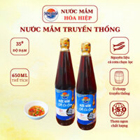Combo 2 chai Nước mắm cao cấp Hòa Hiệp 35 độ đạm 650ml - Nước Mắm Nhĩ Cá Cơm Truyền Thống thơm ngon