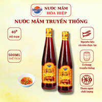 Combo 2 chai Nước mắm cao cấp Hòa Hiệp 40 độ đạm 500ml - Nước Mắm Nhĩ Cá Cơm Truyền Thống thơm ngon