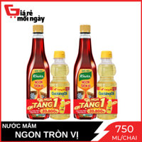 Combo 2 Chai Nước mắm knorr ngon tròn vị chai 750ml tặng dầu ăn tường an 400ml