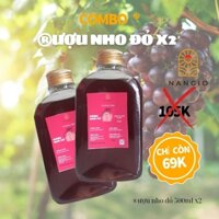 Combo 2 chai nước nho lên men nho đỏ nangiofoods loại 330ml