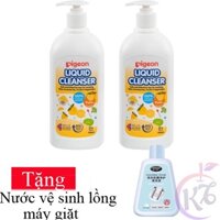 Combo 2 chai Nước rửa bình sữa Pigeon hương Yuzu chai 700ml - Phiên Bản Mới - Tặng 1 chai nước tẩy máy giặt Nhật Bản