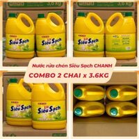 COMBO 2 CHAI Nước Rửa Chén LIX Siêu Sạch (2 CHAI x 3.6KG) - Hương Chanh - Mã 2C-NS360 - Hàng Chính Hãng
