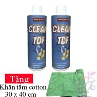 Combo 2 chai Nước rửa vàng bạc trang sức, nữ trang Clean TDF chai 300ml Tặng 1 khăn tắm cotton 30x40cm
