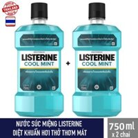 Combo 2 chai nước súc miệng Listerine Cool Mint 750ml/chai