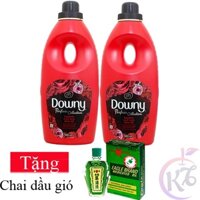 Combo 2 chai Nước xả vải Downy Đam Mê hương nước hoa chai 800ml Tặng 1 chai dầu gió xanh 24ml - nước xả quần áo đậm đặc