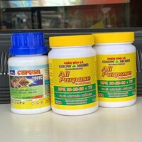 Combo 2 chai Phân bón lá grow more all purpose NPK chai 100g + 1 chai Thuốc diệt muỗi và côn trùng CYP USA 200EC 100ml