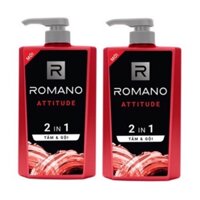 Combo 2 chai tắm gội romano attitude 650g