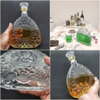 COMBO 2 CHAI Thuỷ Tinh Tam Giác Mẫu X-O Đựng Rượu 750ml