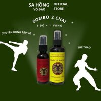 (Combo 2 chai) Tinh Dầu Nóng Màu Vàng và Màu Đỏ Hỗ Trợ Giảm Đau Nhức 100ml & 50ml Sa Hồng Võ Đạo