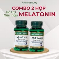 Combo 2 chai Viên uống hỗ trợ giấc ngủ Natures Bounty Super Strength Melatonin 5mg 60 viên Cam Kết Chính Hãng