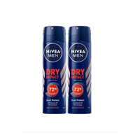 COMBO 2 CHAI XỊT KHỬ MÙI  TOÀN THÂN NIVEA MEN DRY IMPACT 72H-150ML