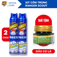 (Combo 2 Chai) Xịt Muỗi, Gián, Kiến Ba Khoang, Xịt 7 Loại Côn Trùng Ranger Scout Freeze Thái Lan + Tặng Dầu Cù Là