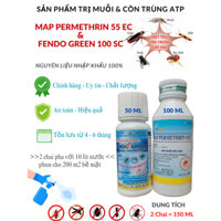 Combo 2 chai xịt muỗi kháng thuốc - côn trùng MAP PERMETHRIN 55EC  100ml và  FENDO GREEN 100SC 50ml