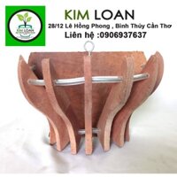 Combo 2 chậu lan gỗ ốp tường 21x14x14cm