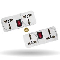 COMBO 2 CHIẾC PHÍCH CẮM  Ổ CẮM CHUYỂN ĐỔI 3 CHẤU,CHIA 2 Ổ KÈM CÔNG TẮC TW2A
