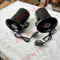 COMBO 2 còi hú ô tô 3 chế độ có nút bấm. Còi hú báo động, điện 12v và 24v