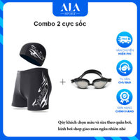 [Combo 2 CỰC SỐC] Quần bơi nam ngắn YUKE không xù, không nhão + Kính bơi tráng gương cao cấp chống tia UV CB08