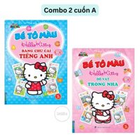 Combo 2 cuốn A: Bảng chữ cái tiếng anh, Đồ vật trong nhà - Sách Bé tô màu Hello Kitty Minh Thắng