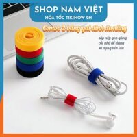 Combo 2 Cuộn Băng Gai Dính Velcro Cỡ 1,5cm - Dây Dính 2 Mặt Quấn Dây Điện, Dây Sạc, Tai Nghe Gọn Gàng - Hàng Chính Hãng NAVIVU - Xanh dương