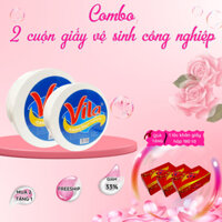 [Combo 2 cuộn] Giấy vệ sinh cuộn lớn VILA 700g, tặng 1 lốc khăn giấy rút hộp180 tờ