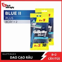 Combo 2 Dao Cạo Râu Gillette Blue II 2 Gói Bộ 8 Cây Tặng 2