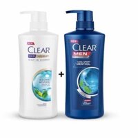 [COMBO 2] dầu gội clear men 450ML và clear bạc hà 480 ML mẫu mới 2021