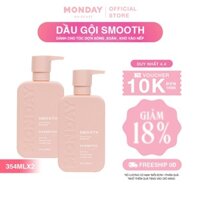 Combo 2 Dầu Gội dành cho tóc xoăn tóc dợn sóng khó vào nếp Monday Smooth 354ml/chai