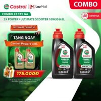 Combo 2 Dầu nhớt CASTROL POWER1 ULTIMATE SCOOTER 10W30 0.8L