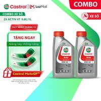 Combo 2 Dầu nhớt xe số Castrol ACTIV 4T 20W-40 0.8/1L
