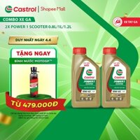 COMBO 2 Dầu nhớt xe tay ga Castrol POWER1 SCOOTER 10W-40 4-AT (0.8L/1L/1.2L)