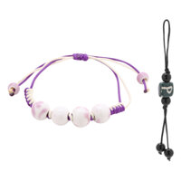 Combo 2 Dây Tay Hạt A264 - Móc Khóa Hạt Gốm A247 Mẫu Ngẫu Nhiên