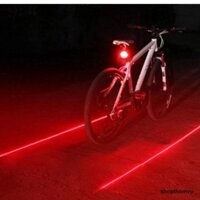 Combo 2 Đèn Led Chiếu Hậu Laser Cảnh Báo Gắn Cốt Yên Xe Đạp Nhiều Chế Độ