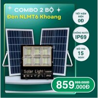 COMBO 2 Đèn Năng Lượng Mặt Trời 6 Khoang, Chống nước IP69, Chống va đập An toàn tiết kiệm, Có % báo pin điều khiển từ xa