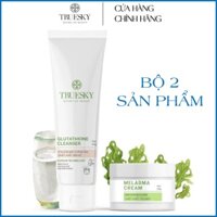 [COMBO 2] Dưỡng trắng và ngăn ngừa nám ban đêm Truesky gồm 1 kem nám tảo biển (20g) + 1 sữa rửa mặt trắng da (50g)