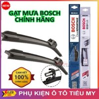 Combo 2 Gạt Mưa Ô Tô BOSCH AEROFIT không xương Silicone, BOSCH ECOPLUS thân cứng xương sắt, Mềm, Siêu Bền, Siêu Êm