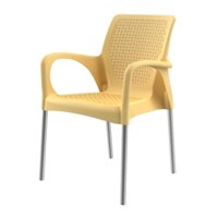 Combo 2 Ghế Mây Đan Nhựa cao cấp chân sắt sơn tĩnh điện -Duy Tân