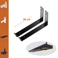 Combo 2 giá đỡ chữ L, Pat L mặt dưới 30 cm, ke bàn treo tường bằng thép phủ sơn tĩnh điện, kèm phụ kiện vít tắc kê  Hàng chính hãng