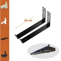Combo 2 giá đỡ chữ L pat mặt dưới 30cm (TẤM GỖ 28.5CM), bằng thép phủ sơn tĩnh điện, kèm phụ kiện vít tắc kê